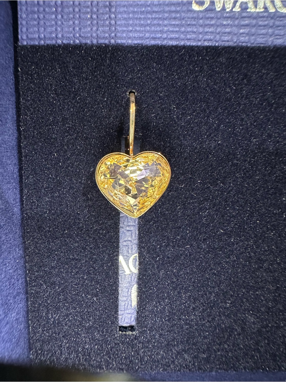 Swarovski Rose Gold Heart Crystal Drop Earrings - 5515192 - NIB - Picture 2 of 4